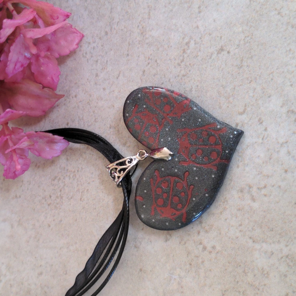 Ladybug Heart Necklace